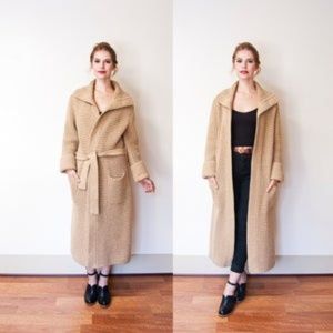 Vintage 1970s WOOL Wrap Sweater Coat